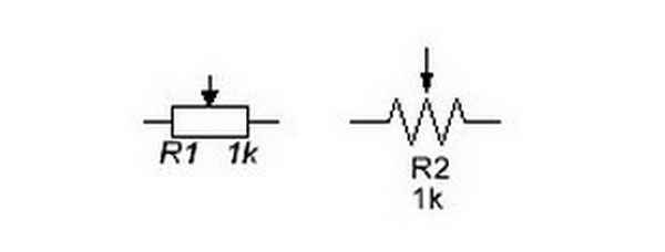 Переменный резистор - обозначение на схеме