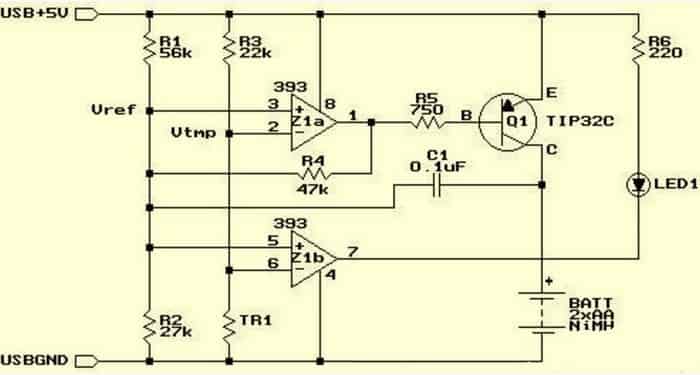 Схема и элементы сборки зарядного